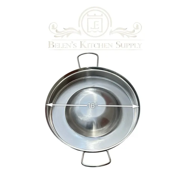Disco suadero Chico (16”) Comal chorisero Acero inoxidable Disco suadero Chico (16”) Comal chorisero Acero inoxidable
