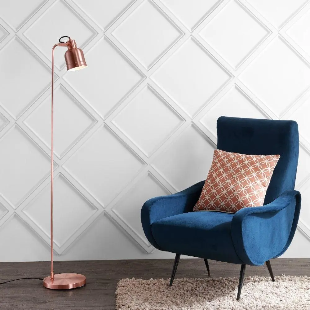JONATHAN Y Brandon Contemporary Metal Task LED Floor Lamp - Copper Brown Lamp with Bases & Shades for Living Room, Bedroom, Copper Brown Lamps, Bases & Shades