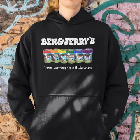 Funny Pride Ben and Jerry’s love comes in all flavors  shirt, LGBTQ Shirt, Proud Ally Shirt, Pride Month Shirt, LGBTQ Sweatshirt, LGBTQ Gift, Pride Parade, Lesbian Shirt vintage  graphic  tees