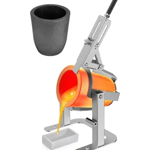 Hand-held Crucible Pouring Tongs/Rack with A Graphite Crucible, Work with Crucibles and Melting Furnace, Metal Casting Aluminium Gold Silver#5 (7kg-15lbs)