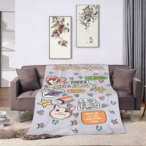 Heartstopper Digital Print Flannel Blanket, Warm and Comfortable Soft Blanket for Sofa Bed, Home Use, Travel, Camping, Office Chair