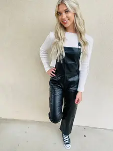 Vegan Leather Overalls