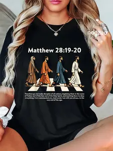 100% Cotton Unisex Matthew 28:19-20 Make Disciples Christian Jesus Funny Men T-Shirt Christ Christian Tops Casual Top