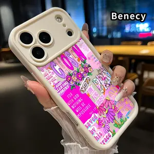 Pray & Bloom Pattern Phone Case for iPhone 17 Pro Max 16 15 14 Plus 13 12 Mini 11 XR X XS Air E Shockproof Full Camera Protection Durable Slim Silicone Cover Smartphone Casing