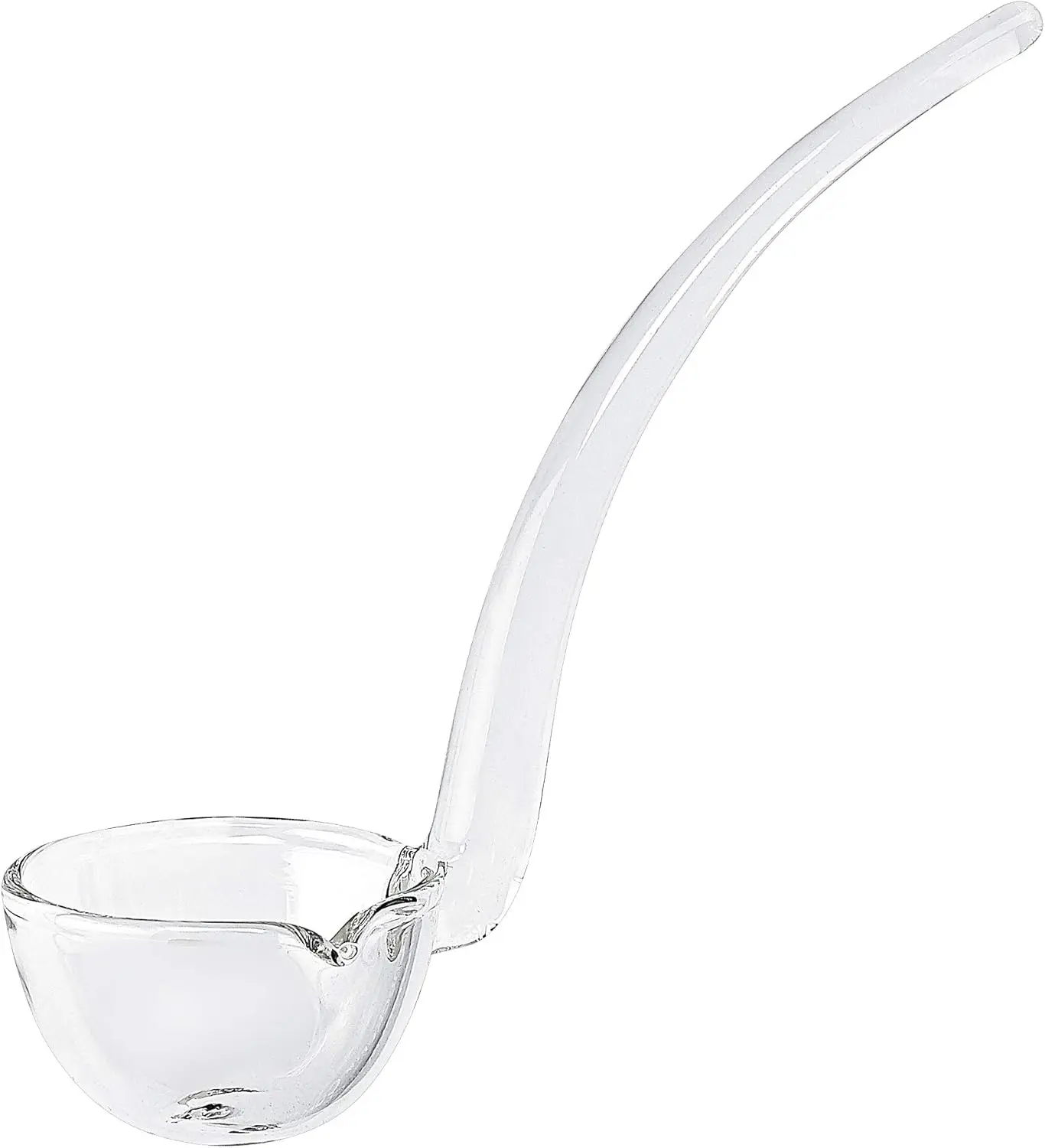HomeRoots Clear 6" Mouth Blown Crystal Gravy Dressing or Sauce Ladle