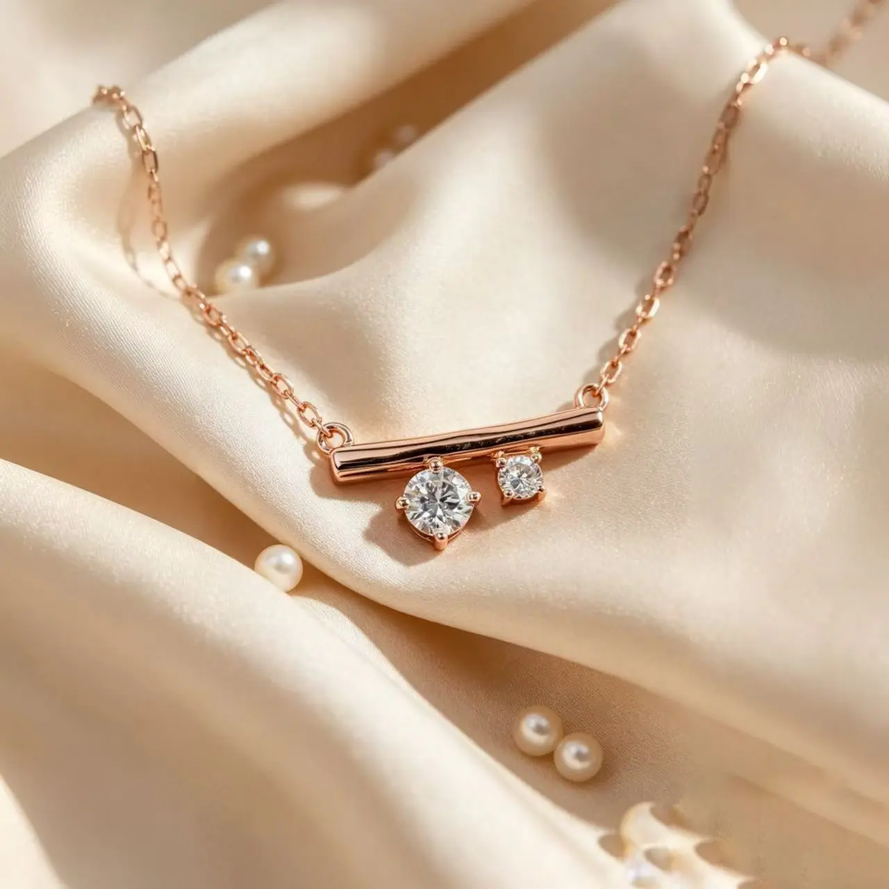 Female Lab-Grown Diamond Collar Necklace, S925 Silver, 0.4ct Rose Gold Setting, Double Star Brilliance, Ideal for Birthday, Friendship Gifts, Wedding Guest Wear, Yes, Daily