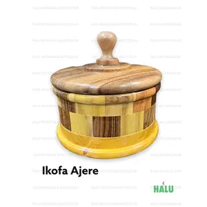 Orula Ikofa Ajere/ Orula Wooden Pot/ Sopera Mano Orula Cuadrada