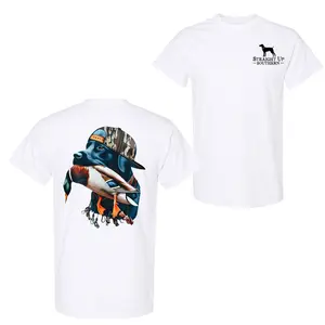 [100% Cotton] Unisex🦆🐾Straight Up Southern T-Shirt, Bold Black Hunting Dog with Duck Graphic Tee, Casual Cotton Top for Waterfowl Hunters, Trendy T-Shirts, Funny Graphic Tee, Oversized Fits