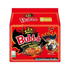 Samyang Buldak Hot Chicken Stir-Fried Ramen Extra spicy 140g each pack (pack of 5)
