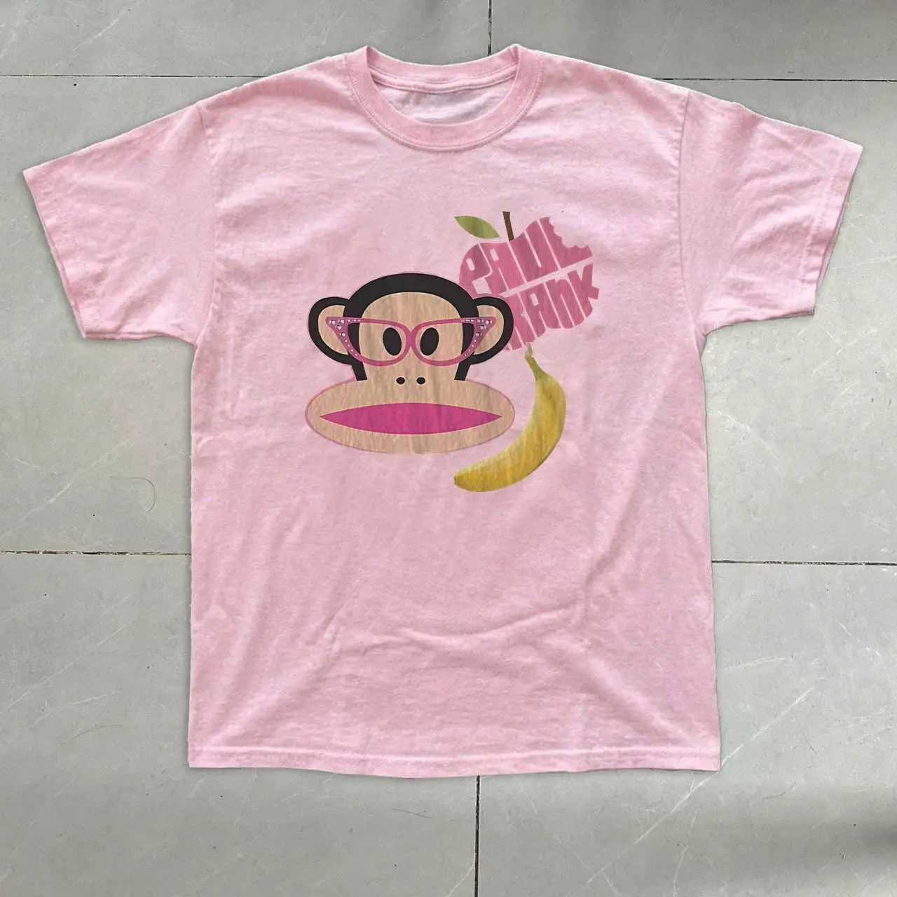 Pink Monkey Graphic Shirt, Y2K Aesthetic Tee, Cute Cartoon Monkey T-Shirt, Retro Pink Graphic Tee, Coquette Gift