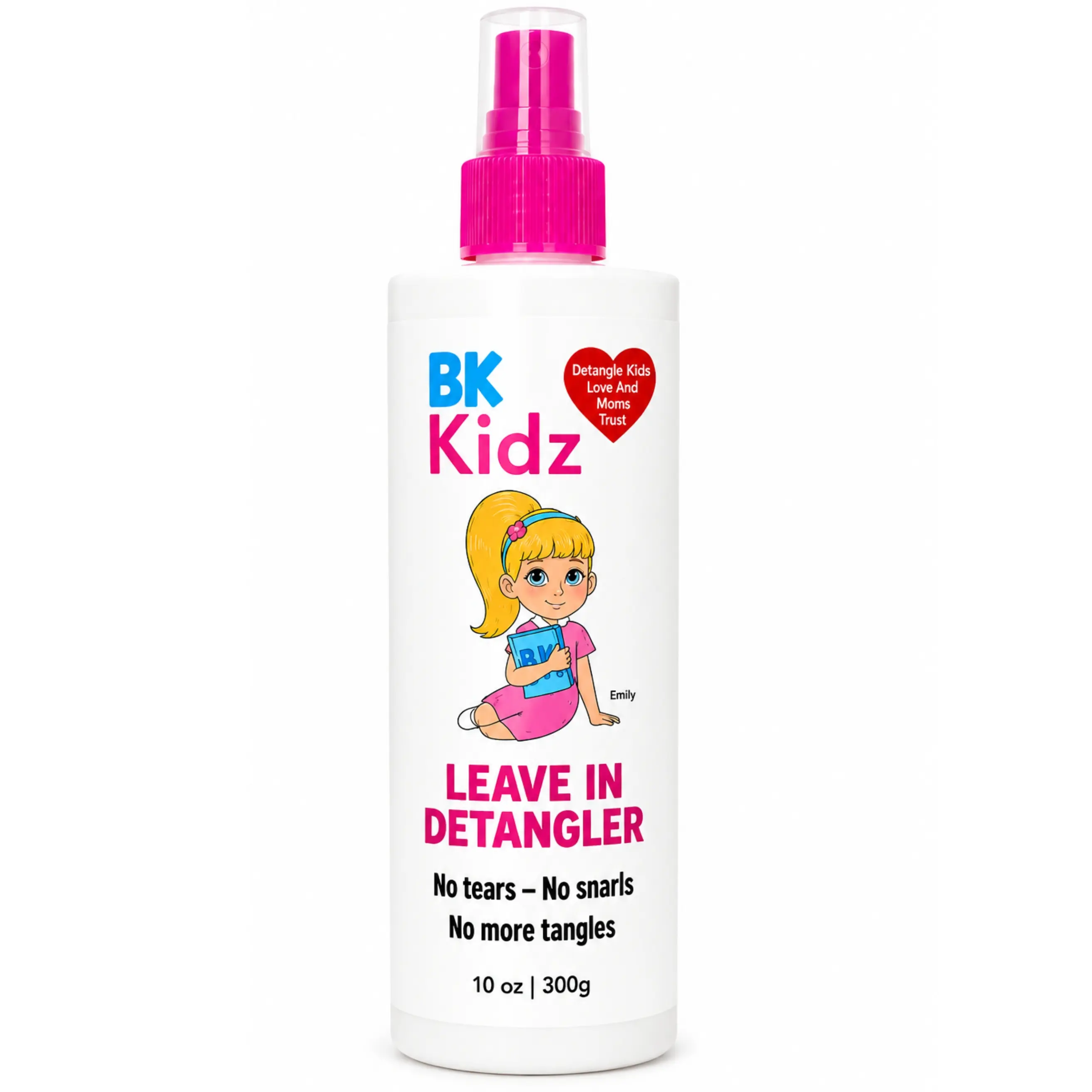 10 oz Kids Leave-In Detangler Conditioner Spray - Gentle Tear-Free Kid-Safe Haircare, Detangling Solution for Toddlers & Girls, Eliminates Tangles & Struggles, Toddler Hair Care Essential