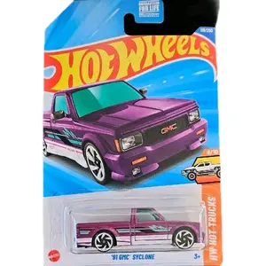 GMC 1991 GMC SYCLONE Purple Hot Wheels Truck #119/250 - HW Hot Trucks 8/10 Diecast Collectible Diecast Metal Car