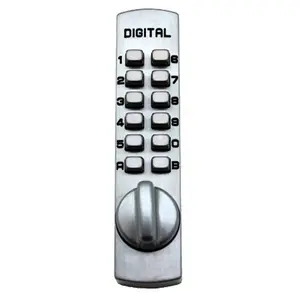 Lockey C-170-SN Mechanical Keyless Door Lock - Satin Nickel Brass, Surface-Mount Cam Lock for Cabinets, Easy to Change Code, Indoor and Outdoor Use