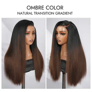 [New Sale] Wiggins Hair 250% Density Glueless Ombre Color Side Part Light Yaki Straight 13*6 Lace Front Wigs Human Hair Ready To Go Wig Beginners Friendly
