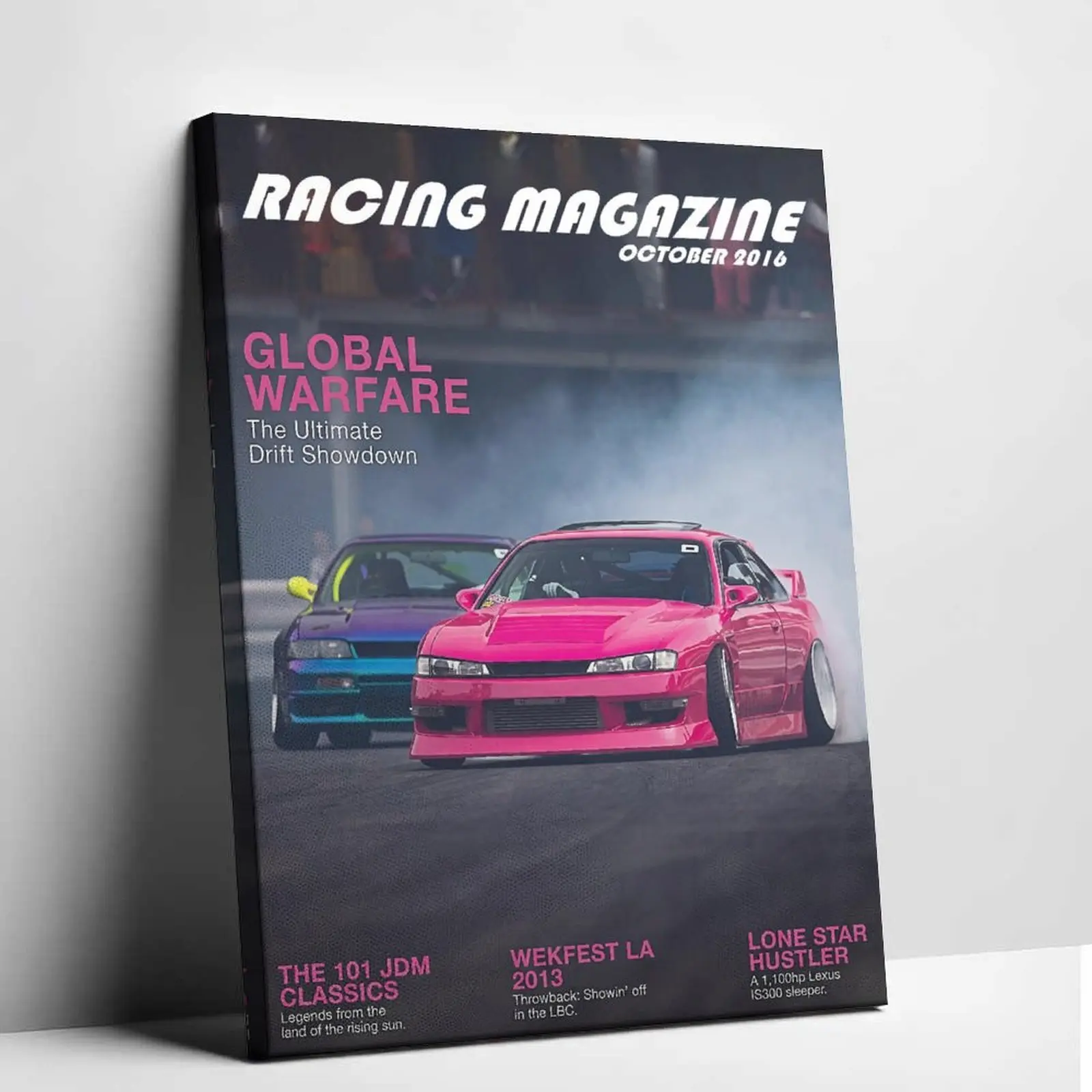 Unframed JDM Drift Car Canvas Art Pink Silvia S14 Magazine Poster Speed Racing Garage Wall Decor
