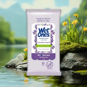 Wet Ones Antibacterial Wipes Lavender 20ct - for Hand Cleaning, 20 Count