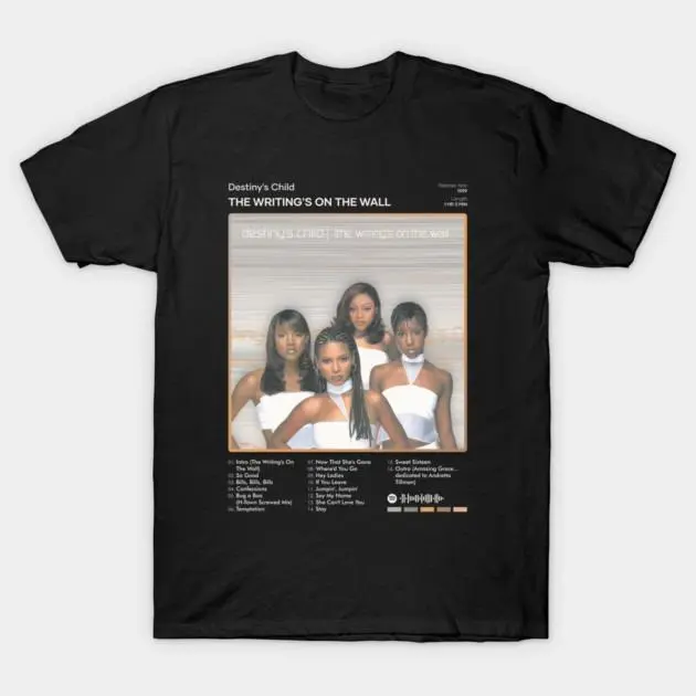 Destiny's Child - The Writing's On The Wall Tracklist Album - Destinys Child - T-Shirt, Vintage R&B Music Tee, Retro Unisex Cotton Shirt, Classic Fan Gift