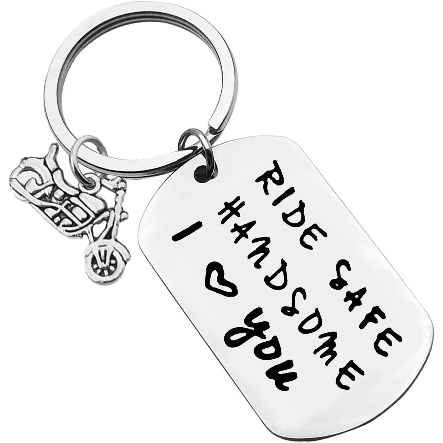 Biker Gift Ride Safe Keychain Motorcycle Jewelry Valentine's Day Present New Driver Gift Couple Jewelry for Boyfriend Husband Christmas Anniversary Birthday Present for Biker Couple Keychain