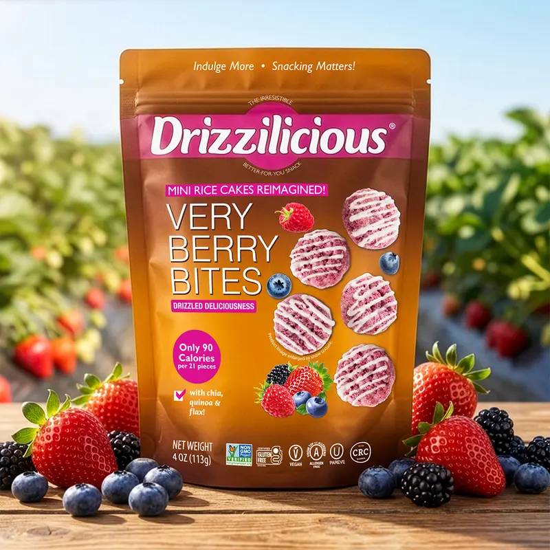 6 Pack - Drizzilicious Very Berry Sweet Mini Rice Cakes 4 oz