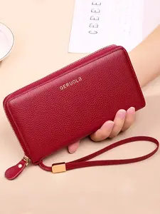 New Women's Long Wallet, Genuine Leather Handbag, Genuine Leather Fashion Clutch, Makeup Bag, Halloween Christmas Thanksgiving Gift, Stylish and Practical Accessory