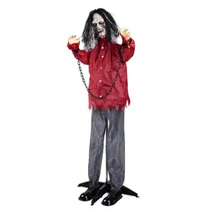 Yescom 5.5 Ft Standing Animatronic Zombie Halloween Prop with Sound Decoration