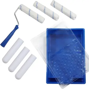 Roller, 6-inch  Roller Tray Set Includes Microfiber Roller Covers,  Roller Refills, High-Density Sponge Rollers for Painting Walls, Cabinet Brings Finest Finishes(9 )