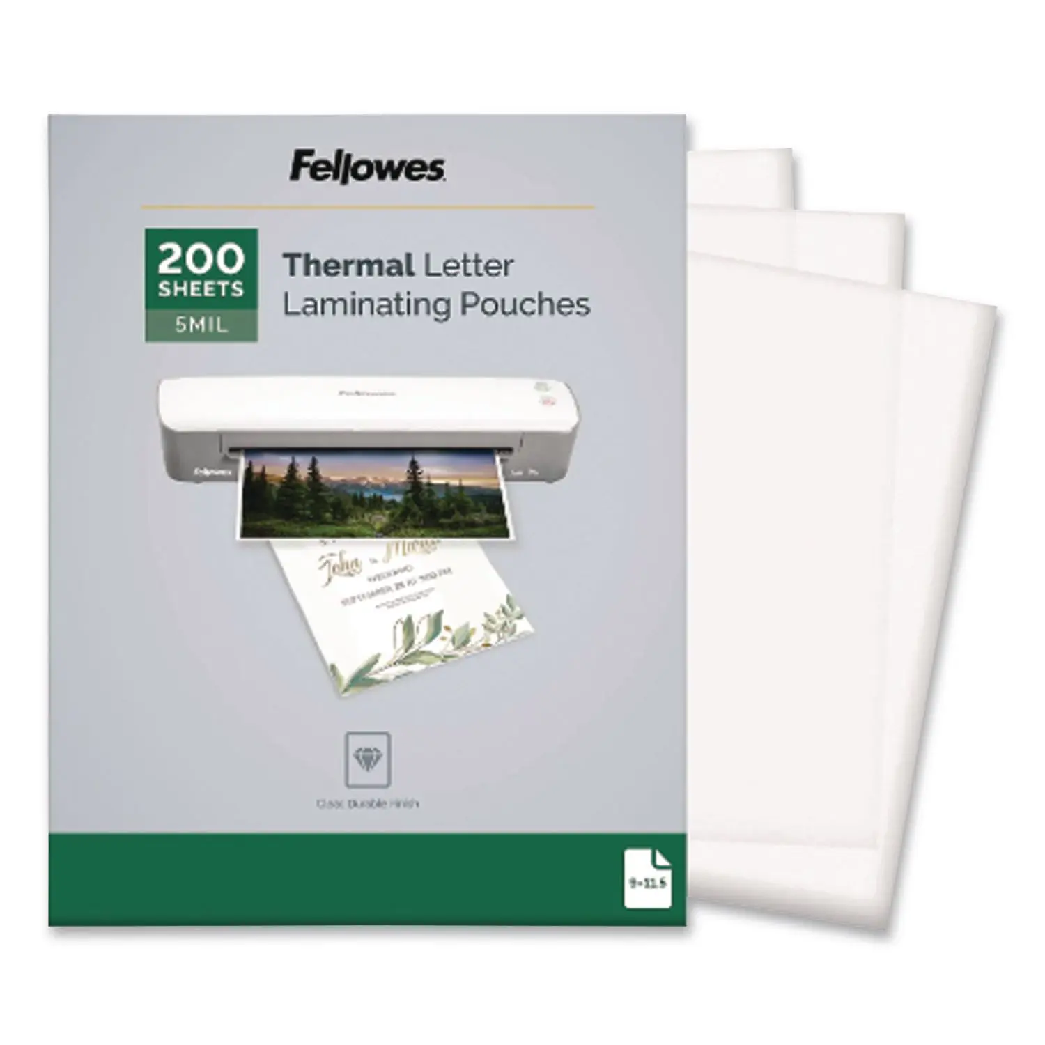 Fellowes Laminating Pouches Letter 5 mil, 200 Pack 8.50" x 11" Laminating Pouch