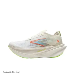 Coconut White & Neon Green Low-Top Running Sneakers, Breathable Knit Upper, Responsive Foam Sole, Lightweight Athletic Marathon Training Shoes (Sports Collectible)