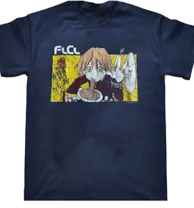 VTG FLCL ANIME 1999 Unisex T-shirt Cotton Fabric Short Sleeves