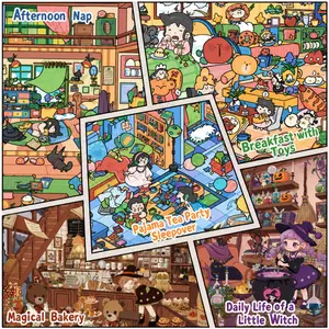 Senyu 14.0 3D Miniature Scene Sticker Set, DIY Craft Supplies with Tweezers, Creative Landscape Stickers for Journaling, Scrapbooking Series