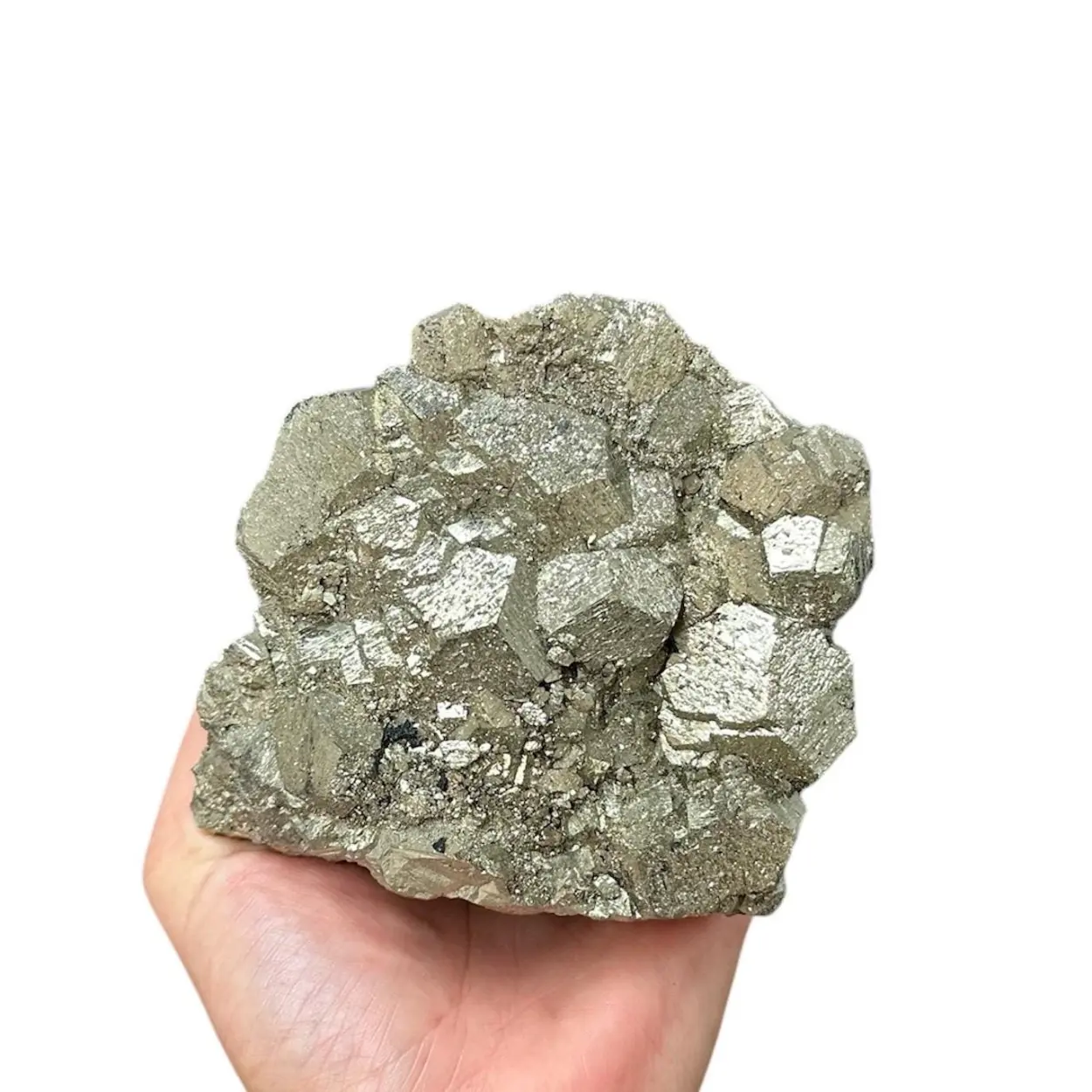 New Pocket Peruvian Pyrite | Large Crystal | Rare Texture | Striated Gold