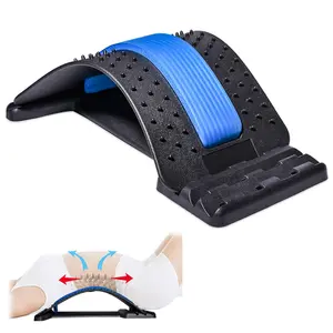 Adjustable Lumbar Massager with 3 Interchangeable Positions - Ergonomic Back Stretcher for Lower Back, Waist Toning & Posture Correction, Detachable Design for Easy Storage, Durable Plastic, Back Massager for Back, Posture Corrector, Body Care Blue