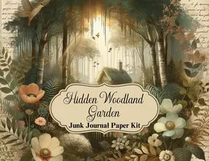 Hidden Woodland Garden Junk Journal Paper Kit