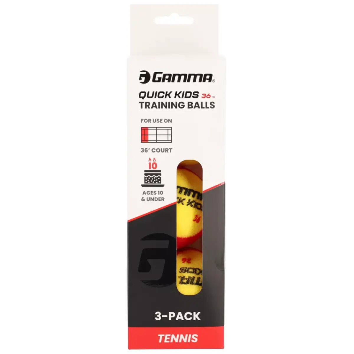 Gamma Quick Kids 36' Court Foam Tennis Balls (3 Balls)