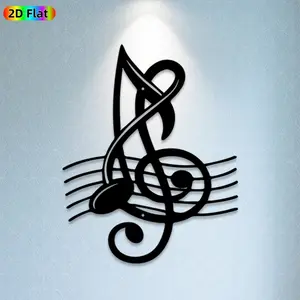 1pc Music Note Metal Wall Art, Vibrant Music Note Statue Mural, Ideal Gift for New Year, Easter, Music Decor Enthusiasts, Rust-Resistant Metal Wall Decor Wall Sculptures, Perfect for Living Room Wall & Garden Fence, Unique Home & Outdoor Decor Accent