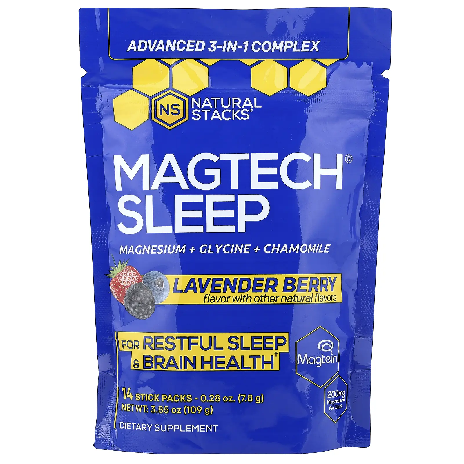 Natural Stacks MagTech® Sleep, Lavender Berry, 14 Stick Packs, 0.28 oz (7.8 g) Each