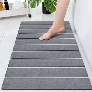 Foldable Stone Bath Mats for Bathroom Super Absorbent Diatomaceous Earth Bath Mat Quick Dry Bath Rug Drying Mats with Non Slip Shower Rug Tub Shower Mat