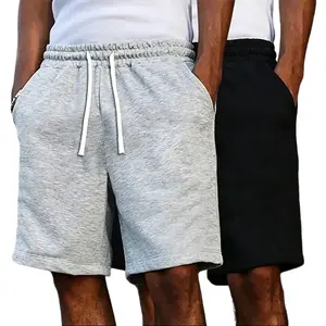 Men’s solid-color drawstring loose straight shorts—versatile basic knit athletic shorts; minimalist casual street sports shorts; solid-color beach shorts. Suitable for everyday wear, outdoor outings, daytime trips, seaside vacations, and men’s summer dail
