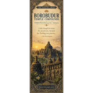 Borobudur Temple Compounds Bookmark | Time Traveler’s Library UNESCO Literary Travel Bookmark UNESCO World Heritage inspired bookmark featuring Indonesia’s ancient Buddhist temple