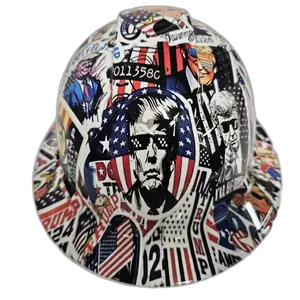 Trump 2024 MAGA Sticker Bomb - Custom Hydro Dipped Full Brim Hard Hat