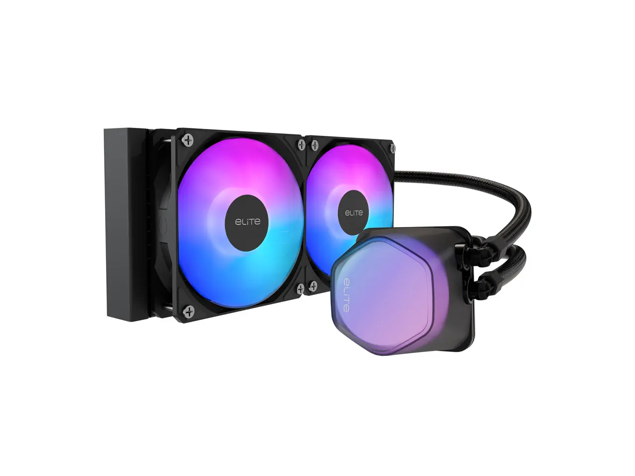 240 Elite Liquid AIO CPU Liquid Cooler, R9|Ultra 7, Ceramic Bearing Pump, Translucent a RGB Cover, 240 Radiator, PWM Fans, AMD Ryzen AM5|4, Intel LGA 1851|1700 Platform Design by Cooler Master