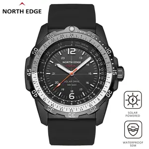 NORTH EDGE EVOQUE 2 Solar Watches for Man Military Watch Waterproof 50M Sport Quartz Wristwatches Luminous Field Watch Men's Watches reloj para hombres