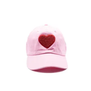 Terry Heart Baseball Hat - Adjustable Classic Embroidered Cap - 100% Cotton Fabric Comfortable Cap