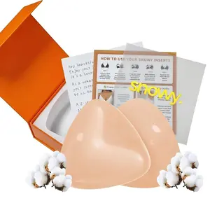 HULILY Snowy Sticky Cup Inserts - Instant Boost Double Sided Adhesive Bra Cups for Women Fitted Underwear Lady Comfort Clothing Accessories Womenswear Essential Feminine Traditional