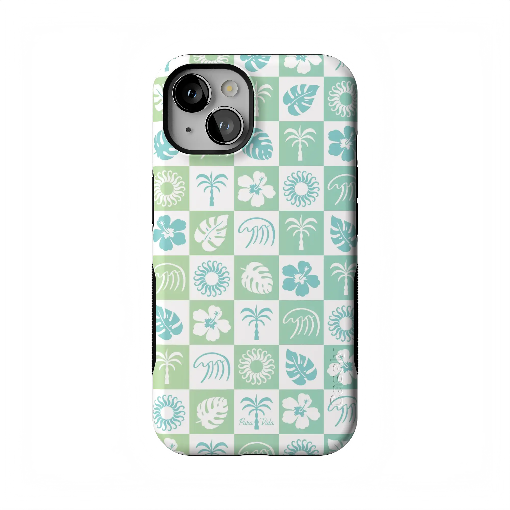 Casely iPhone 13 Case | Pura Vida | Coastal Checkers | Bold Protective Design | Compatible with MagSafe