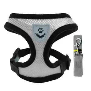 Adjustable pet harness set (small dogs/cats): vest, collar, leash. Fits French Bulldogs, Chihuahuas, etc.