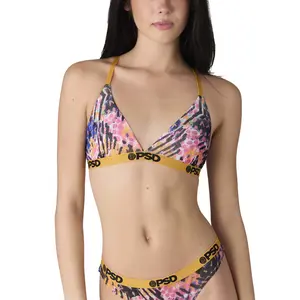 PSD Womens Vibin Snake Triangle Bralette - Breathable Mesh Fabric Bralette with Adjustable Straps, Soft Comfortable and Cute Womenswear