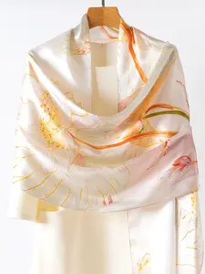 Women's Silk Scarf Shawl Wrap, Elegant Floral Design, Soft & Lightweight, Perfect Gift for Women, Daily Wear Accessory