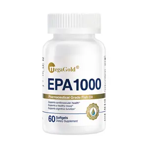 Fish Oil Omega 3 Supplements EPA 1000mg - Omega-3 Fatty Acids, 1000mg Burpless Fish Oil for Men & Women, Pure Concentrated Supplement - 60 Mini Softgels