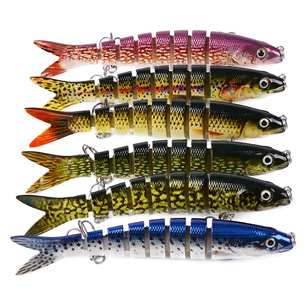 Multi-Jointed Swimbait, Sturdy ABS Plastic Lifelike Hard Bait with Internal Rattles, 13.28cm 19g Trolling Lure for Pike and Carp